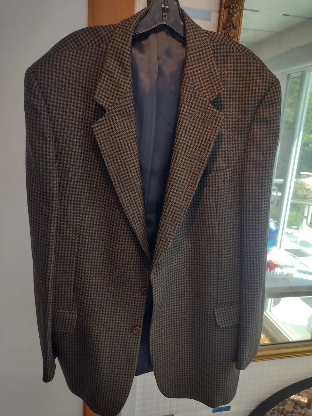 Men's Lamberti Brown Houndstooth Blazer - Classic Tailored Style